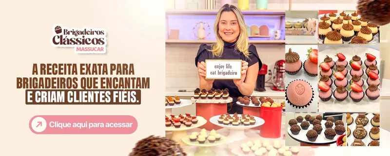 Banner Brigadeiros Clássicos: bandejas de brigadeiros gourmet, de morango e de chocolate